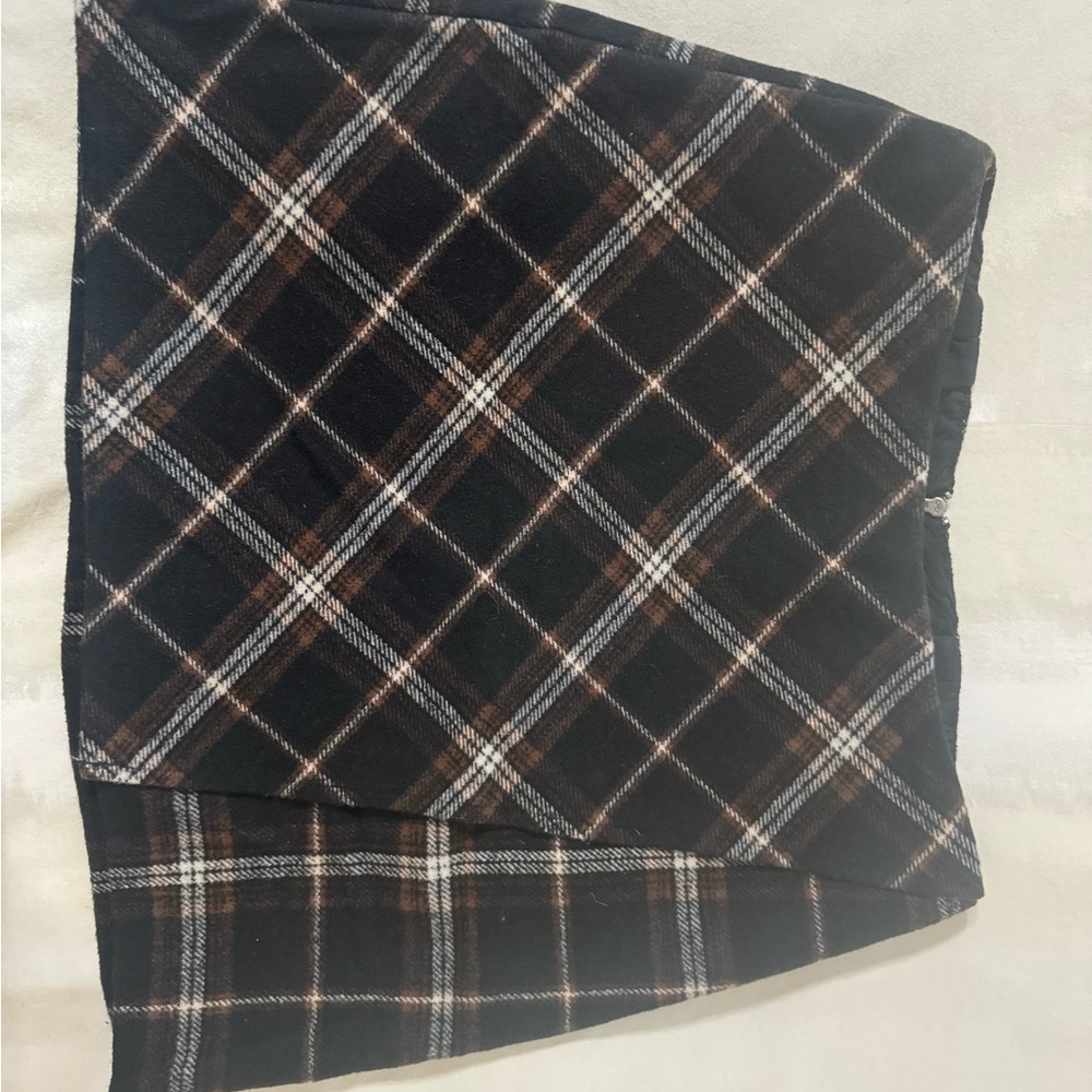Hollister Black, Brown and White Plaid Mini Skirt